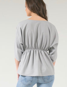 Grey Peplum - The Barron Boutique