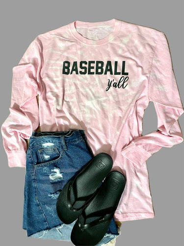Baseball Y’all in Pink Tie Dye