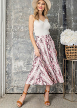 Load image into Gallery viewer, Mauve Snake Print Midi Skirt