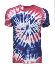 Load image into Gallery viewer, Red, White &amp; Tie Dye Tee