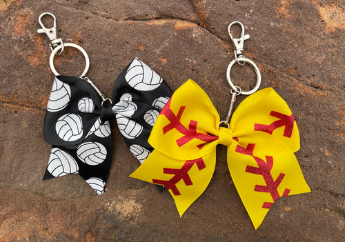 Sports Bow Keychains - The Barron Boutique