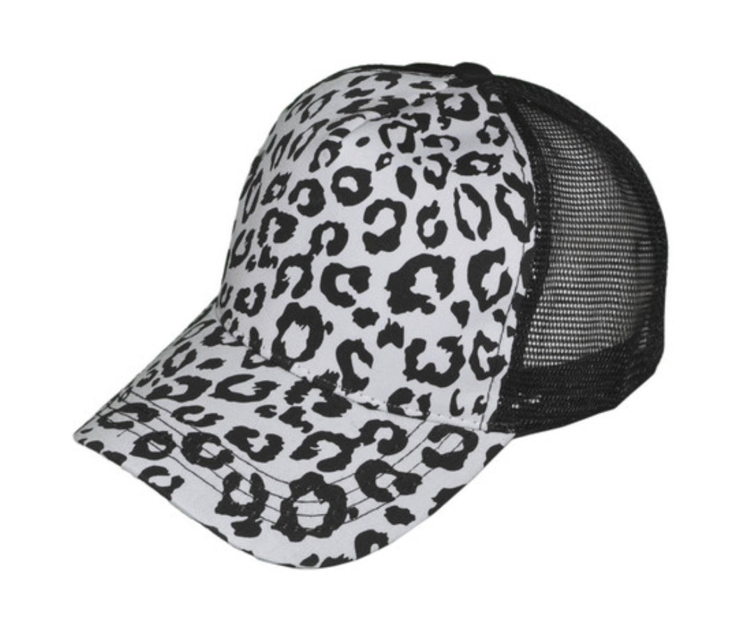 White Leopard Cap (SnapBack)