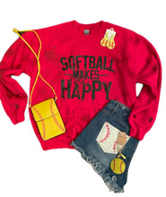 Load image into Gallery viewer, Softball Makes Me Happy Sweatshirt