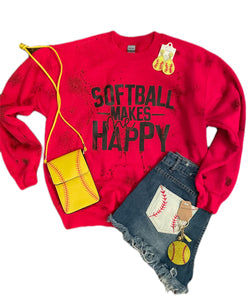 Softball Makes Me Happy Sweatshirt