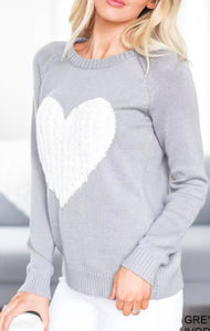 Cable Knit Heart Sweater (Various Colors)