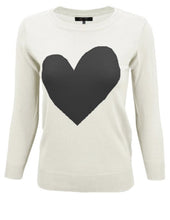 Load image into Gallery viewer, Black Heart Fitted Sweater (Oatmeal)