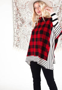 Buffalo Plaid Poncho - The Barron Boutique