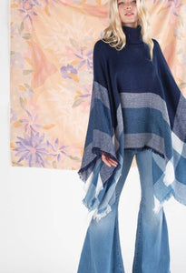 Poncho Azul - The Barron Boutique