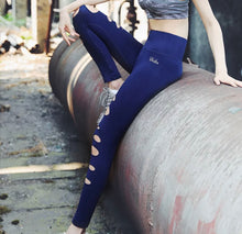 Load image into Gallery viewer, Laser Cut Leggings in Black - The Barron Boutique