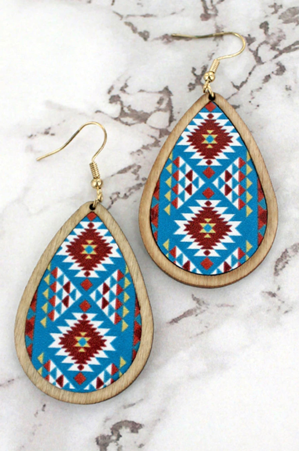 Cerro Azul Wood Teardrop Earrings