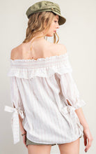 Load image into Gallery viewer, Ruffles &amp; Stripes Woven Top