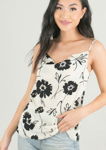 Floral Tank (Tan or Cream) - The Barron Boutique