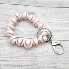 Load image into Gallery viewer, Wood Bead Sports Charm Bracelets