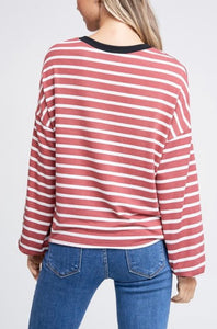 Striped Football Game Day Knit Sweater - The Barron Boutique