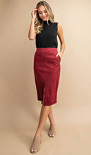 Load image into Gallery viewer, Front Slit Corduroy Midi Skirt