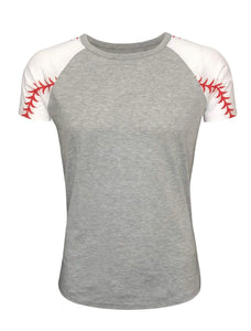 Baseball Laces Short Sleeve Top