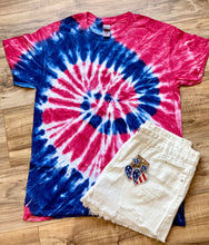 Load image into Gallery viewer, Red, White &amp; Tie Dye Tee