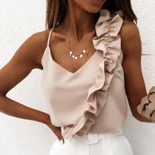 Load image into Gallery viewer, Ruffled Heather Sleeveless Camisole Top