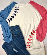 Load image into Gallery viewer, Baseball Laces Sweatshirt (Grey or White) - The Barron Boutique