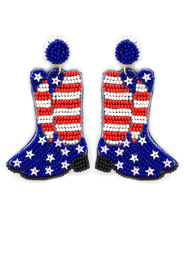 Patriotic Boot Earrings