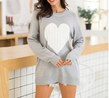 Load image into Gallery viewer, Cable Knit Heart Sweater (Various Colors)