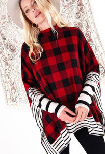 Buffalo Plaid Poncho - The Barron Boutique