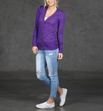 Load image into Gallery viewer, Snap Button Sweater Cardigan (Black or Purple) - The Barron Boutique