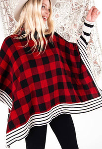 Buffalo Plaid Poncho - The Barron Boutique