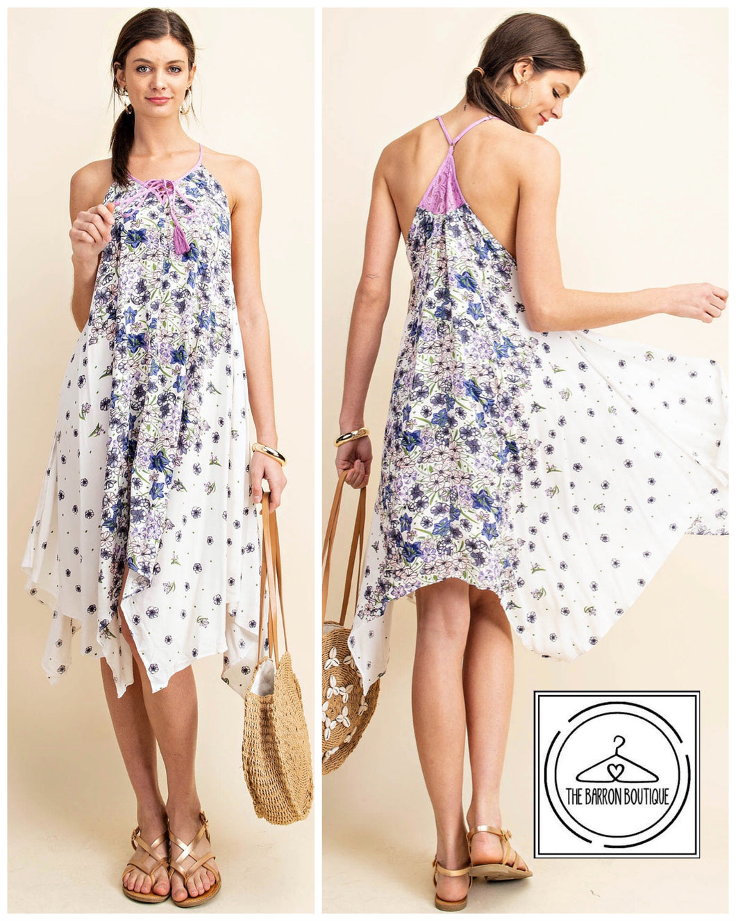 Handkerchief Floral Dress - The Barron Boutique