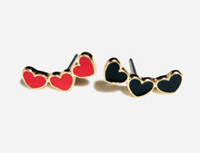 Load image into Gallery viewer, Triple Heart Earrings - The Barron Boutique