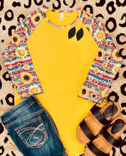 Load image into Gallery viewer, SERAPE SUNFLOWER CHEETAH YELLOW TOP