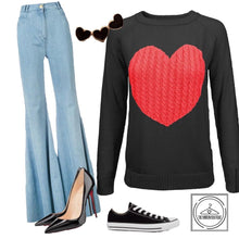 Load image into Gallery viewer, Cable Knit Heart Sweater (Various Colors)