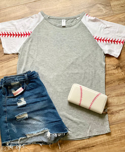 Baseball Laces Short Sleeve Top