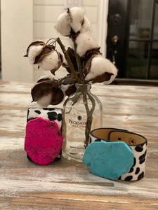 Turquoise & Leopard Cuff - The Barron Boutique