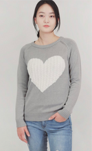 Load image into Gallery viewer, Cable Knit Heart Sweater - The Barron Boutique