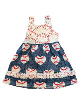 Load image into Gallery viewer, Youth Baseball Heart Dress