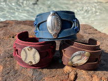 Load image into Gallery viewer, Leather Sports Cuffs (Baseball/Softball/Soccer/Football)