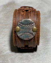 Load image into Gallery viewer, Leather Baseball Cuff - The Barron Boutique