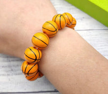 Load image into Gallery viewer, Wood Bead Sports Charm Bracelets