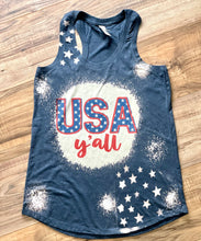 Load image into Gallery viewer, USA Y’all Bleached Tank