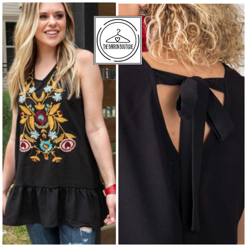 Be My One and Only Top with Embroidery - The Barron Boutique