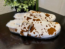 Load image into Gallery viewer, Cow Print Buckle Clogs