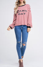 Load image into Gallery viewer, Striped Football Game Day Knit Sweater - The Barron Boutique