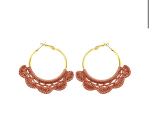 Hand Crochet Hoop Earrings - The Barron Boutique