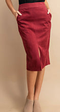 Load image into Gallery viewer, Front Slit Corduroy Midi Skirt