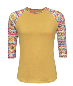 SERAPE SUNFLOWER CHEETAH YELLOW TOP