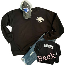 Load image into Gallery viewer, Coming &amp; Goin’ Bobcat Sweatshirt (Black or Royal)