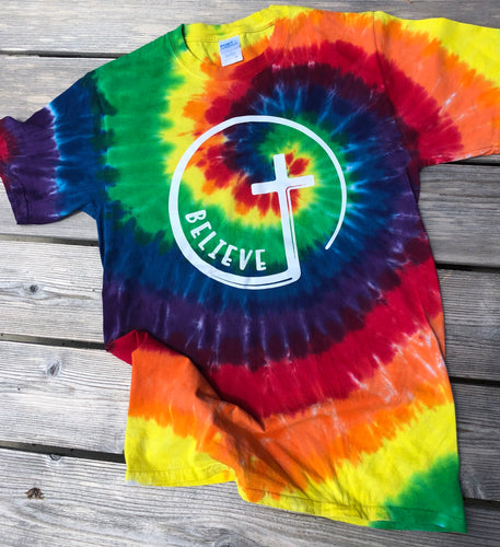 Tie Dye Believe Tee - The Barron Boutique