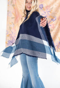 Poncho Azul - The Barron Boutique