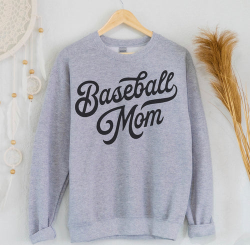 Fancy Font Baseball Mom Sweatshirt